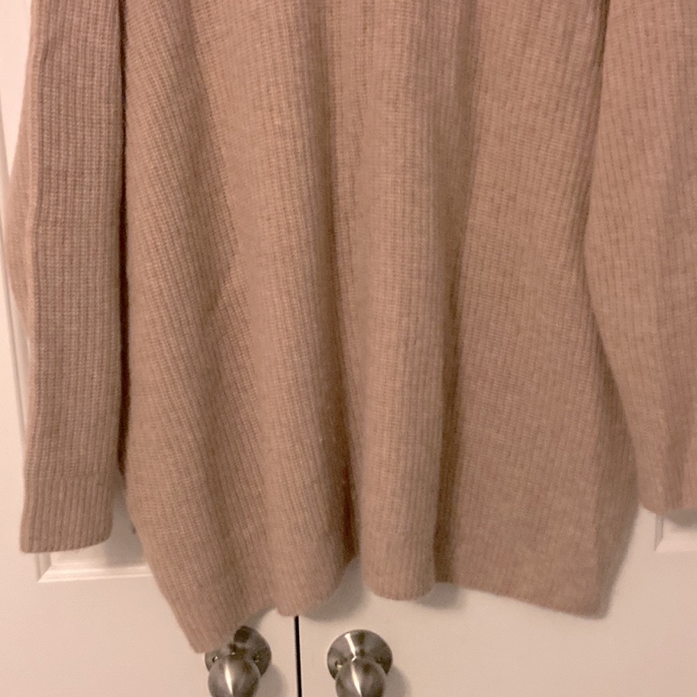 Quince Cashmere Oversized Cropped Cardigan Oatmeal Size XL - Picture 7 of 10